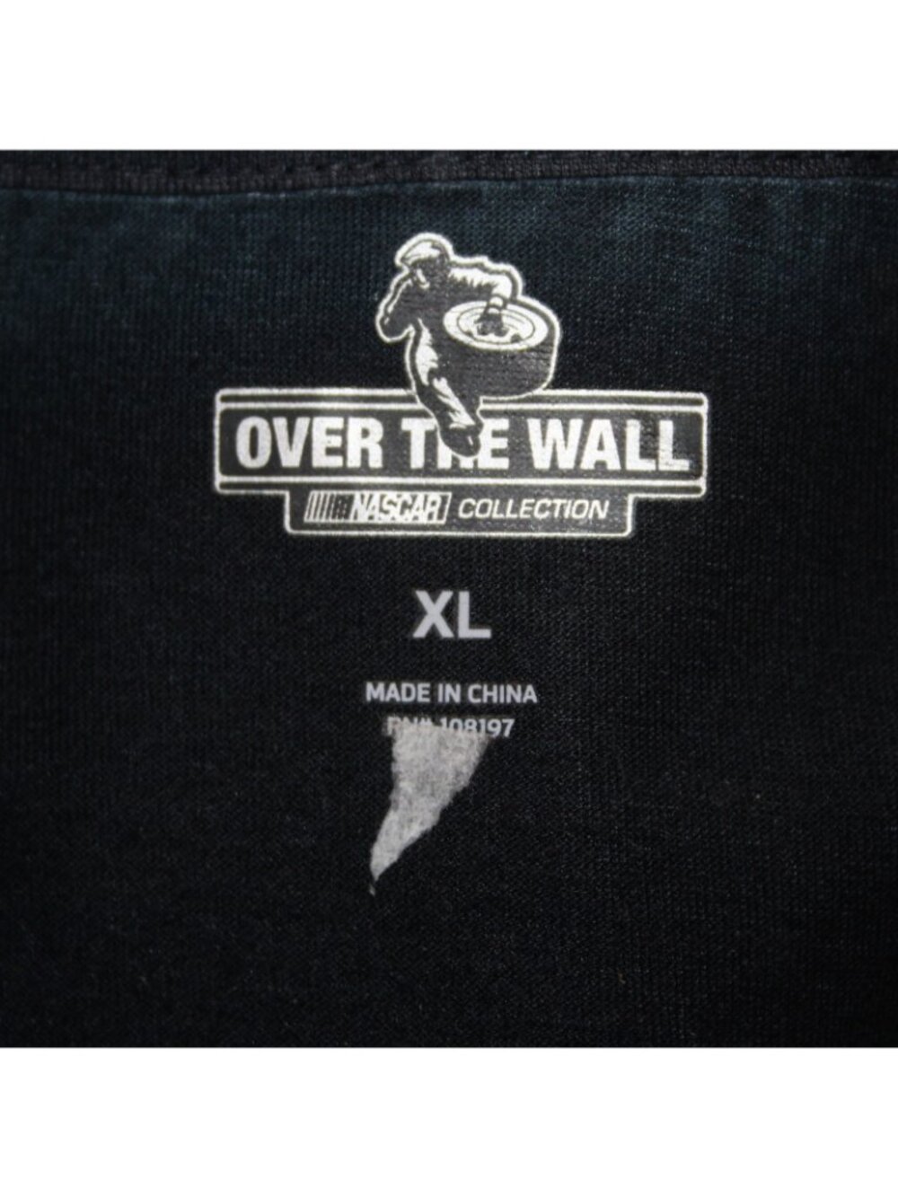 Over The Wall Top Sz XL Black White Yellow Sequin Kyle Busch 18 100% Poly Top - Picture 5 of 11